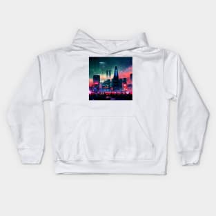 Cyberpunk City Night Kids Hoodie